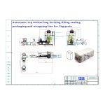 Geanta automată cu fund plat cu o pungă autocolantă superioară care formează linia de ambalare a ambalajelor de sigilare de umplere este comandată de clientul nostru