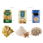 Saci cu fund plat automat care formează ambalaje de etichetare de umplere pentru cereale